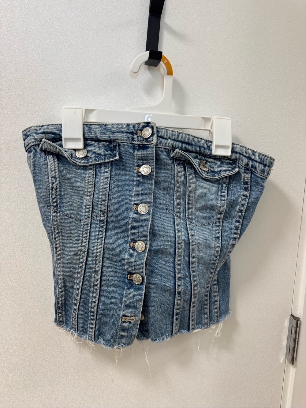 Zara Denim Corset Top - Light Blue